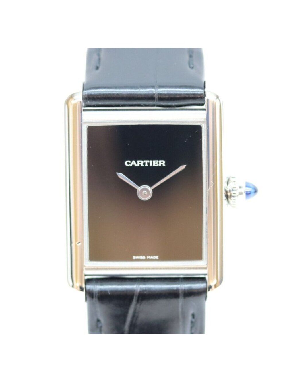 Cartier Tank Must SM Black Dial SS Quartz Watch
